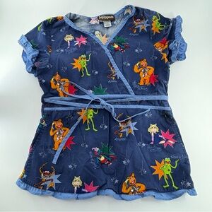 Muppets Blue V-Neck Scrub Top